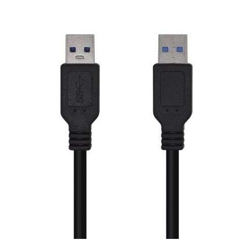 cabo USB 3.0 Aisens A105-0447/ USB Macho - USB Macho/ 2m/ Preto