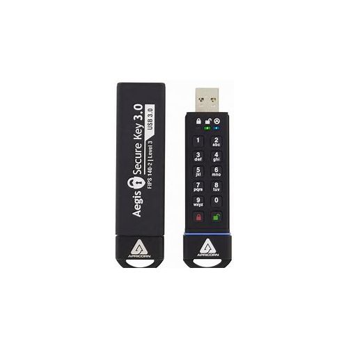 Apricorn Aegis Secure Key 3.0 unidade de memória USB 30 GB USB Type-A 3.2 Gen 1 (3.1 Gen 1) Preto