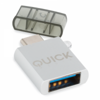 Quick Media QMACUSB cambiador de gÃ©nero para cabo USB-C USB-A branco