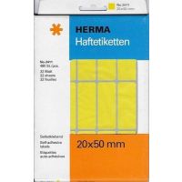 HERMA 2411 - Etiquetas multiuso (20 x 19 mm, papel amarelo fosco, 480 contagens)