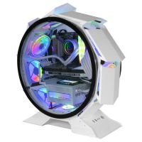 Mars Gaming MCORB branco caixa PC Gaming Micro-ATX XL DiseÃ±o Circular Custom Doble Cristal temprado