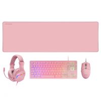 Combo MARS GAMING MCP-RGB3, 4IN1 TKL RGB KEYBOARD, 3200DPI MOUSE, FRGB HEADSET, XXL MOUSEPAD, PINK