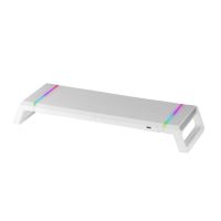 Suporte MARS GAMING MGS-ONE MONITOR  RGB CHROMA, FRONT USB, PHONE & TABLET HOLDER, WHITE