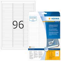 Etiquetas autoadesivas HERMA 4202 (96 etiquetas por folha A4, 2.400 etiquetas para impressora, pequeno, 2.500 x 10 mm)