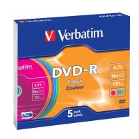 Verbatim DVD-R 16X Slim Case Pack 5 - 43557