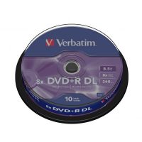 Verbatim 8.5GB DVD+R DL 8x Matt Silver Surface Cake 10