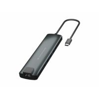 Conceptronic DONN06G base & duplicador de portas USB 3.2 Gen 1 (3.1 Gen 1) Type-C Preto, Prateado