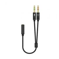 Adaptador Aisens A128-0418/ Jack 3.5 Fêmea - 2x Jack 3.5 Macho/ 25cm/ Preto