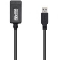 cabo Alargador USB 3.0 Aisens A105-0525/ USB Macho - USB Hembra/ 5m/ Preto