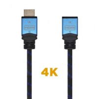 cabo Alargador HDMI Aisens A120-0454/ HDMI Macho - HDMI Hembra/ 3m/ Negro/ Azul