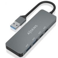 Hub USB 3.2 Aisens A106-0696/ 2xUSB/ 2xUSB Tipo-C/ cinzento