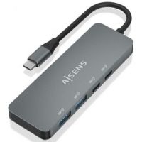 Hub USB Tipo-C Aisens A109-0694/ 2xUSB/ 2xUSB Tipo-C/ cinzento