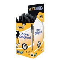 Bolígrafos de Tinta de Aceite Bic Cristal Original 8373639/ 50 unidades/ Negros