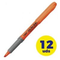 caixa de Marcadores Fluorescentes Bic Brite Liner Grip/ 12 unidades/ Naranjas