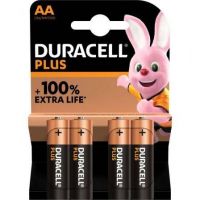 Pack de 4 Pilhas AA Duracell Plus Extra Life LR6/ 1.5V/ Alcalinas