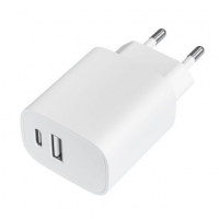 Carregador de parede Leotec LECSPH20W2W/ 1x USB Tipo-C/ 1x USB/ 20W