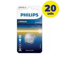 Pacote de 20 baterias tipo botão Philips CR2016/ 3V
