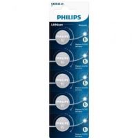 Pacote de 5 baterias tipo botão de lítio/3V Philips CR2032P5/01B