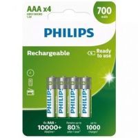 Pacote de 4 pilhas Philips R03B4A70/10/ 1,2 V/ AAA recarregáveis