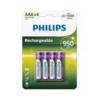 Pacote de 4 pilhas AAA Philips R03B4A95/10/ 1,2 V/ recarregáveis