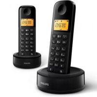 Telefone Sem Fios Philips D1602B/34/ Pack DUO/ Preto