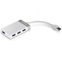 Hub USB 3.0 Trendnet TU3-H4E/ 4xUSB/ branco e cinzento