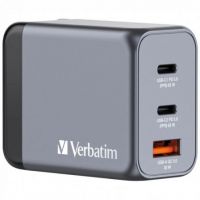 Carregador de parede Universal Verbatim GNC-65/ 2xUSB Tipo-C/ 1xUSB/ 65W