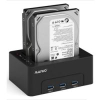 DOCKING STATION PARA 2 DISCOS RIGIDOS 2.5/3.5 SATA 3 USB 3.1 PRETA - MAIWO