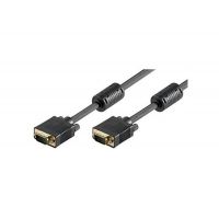 Cabo SVGA / VGA 15pin HD plug M/M with ferrite cores, CU,AWG28, 5,0m