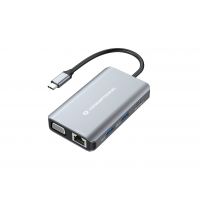 Conceptronic DONN21G base & duplicador de portas Com fios USB 3.2 Gen 1 (3.1 Gen 1) Type-C Cinzento