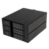 StarTech.com Backplane para armário rack móvel hot-swap sem bandeja em alumínio com 3 baías para SAS II/SATA III de 3,5 pol. - HDD de 6 Gbps