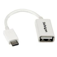 StarTech.com UUSBOTGW cabo USB 0,127 m USB 2.0 Micro-USB B USB A Branco