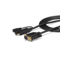 StarTech.com HD2VGAMM3 adaptador de cabo de vídeo 0,9 m VGA (D-Sub) HDMI + Micro USB Preto