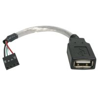 StarTech.com Cabo USB 2.0 15 cm - Conector de Placa-Mãe USB A Fêmea para USB de 4 Pinos - F/F