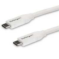 StarTech.com Cabo USB-C para USB-C com 5A PD - M/M - Branco - 4 m - USB 2.0 - Certificação USB-IF