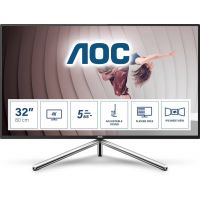 AOC U32U1 monitor de ecrã 80 cm (31.5") 3840 x 2160 pixels 4K Ultra HD LED Preto, Prateado