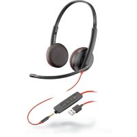 POLY Blackwire C3225 Auscultadores Com fios Fita de cabeça Escritório/Call center USB Type-A Preto