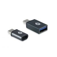 Conceptronic DONN04G adaptador para cabos USB 3.1 Gen 1 Type-C, USB 2.0 Type-C USB 3.1 Gen 1 Type-A, USB 2.0 Micro Preto