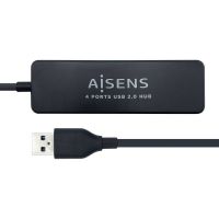 AISENS A104-0402 hub de interface USB 2.0 480 Mbit/s Preto