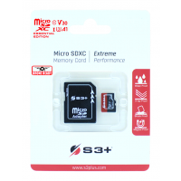 Micro SDXC Card S3+ 64GB UHS-I U3 V30 ESSENTIAL Class 10 with SD adaptor