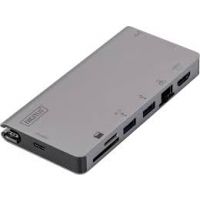 Digitus DA-70867 base & duplicador de portas USB 3.2 Gen 1 (3.1 Gen 1) Type-C Prateado